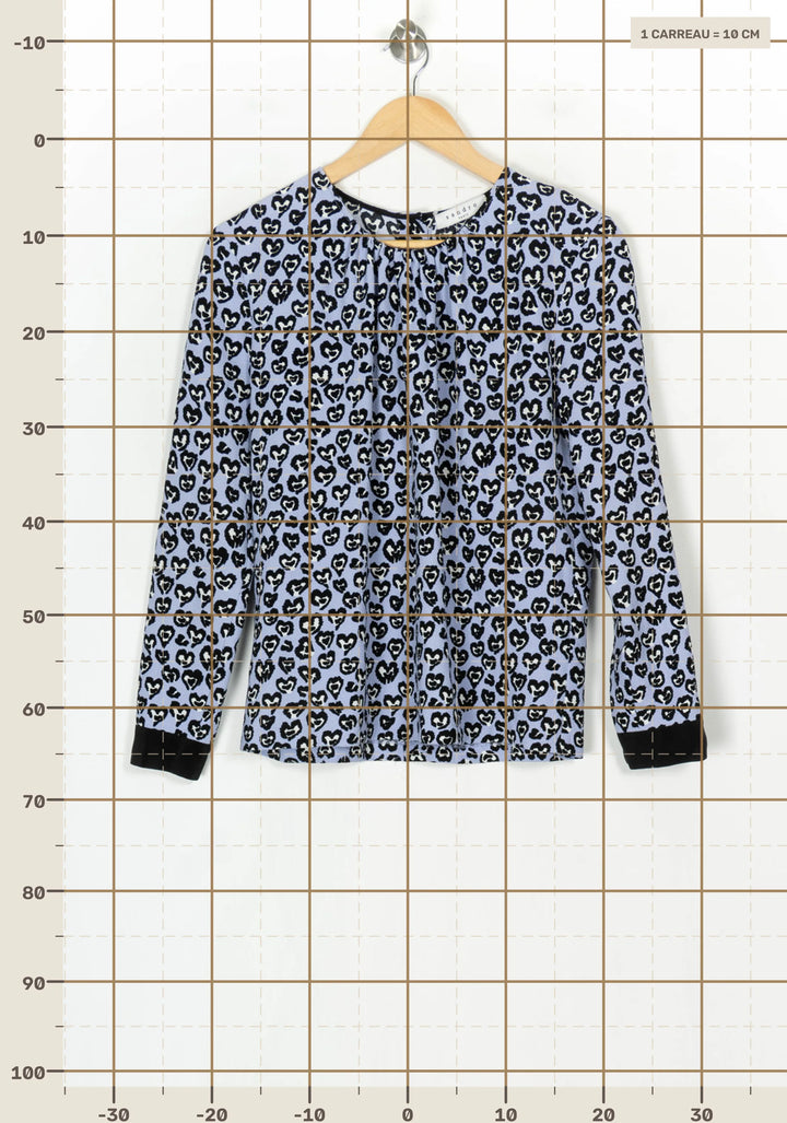 Blouse Bleue et Noire - Taille L/40 de la marque Sandro | PARAD124388 - Vendu par Paradigme - Image 4