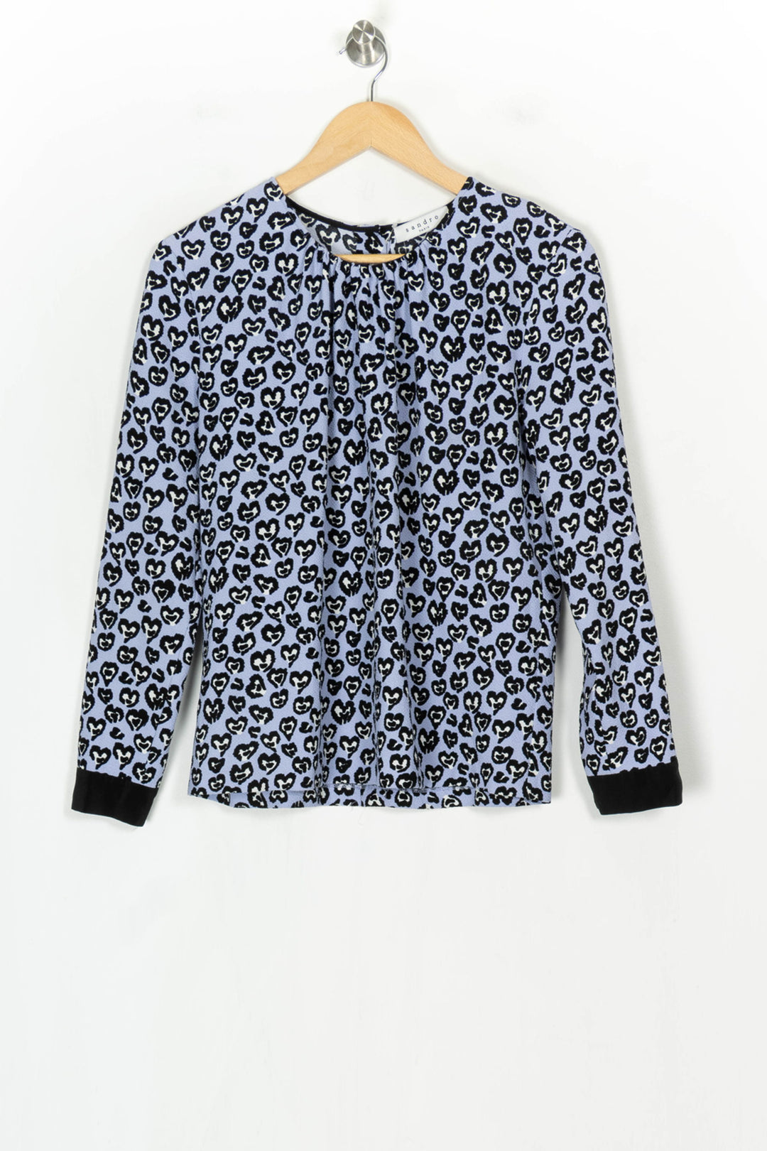 Blouse Bleue et Noire - Taille L/40 de la marque Sandro | PARAD124388 - Vendu par Paradigme - Image 2