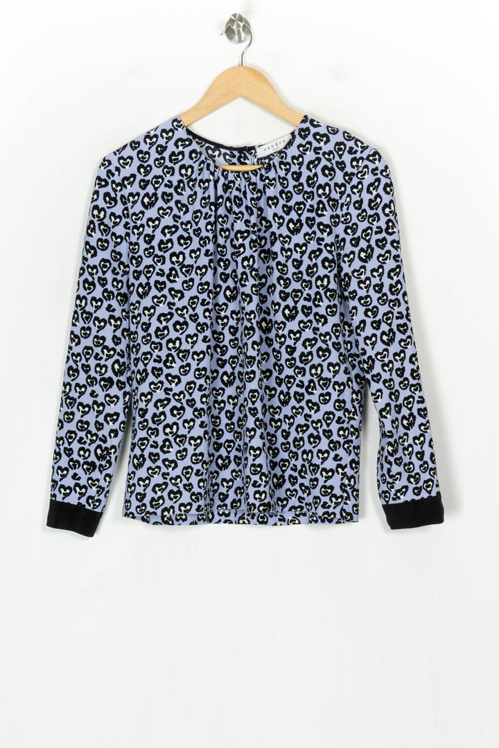 Blouse Bleue et Noire - Taille L/40 de la marque Sandro | PARAD124388 - Vendu par Paradigme - Image 2
