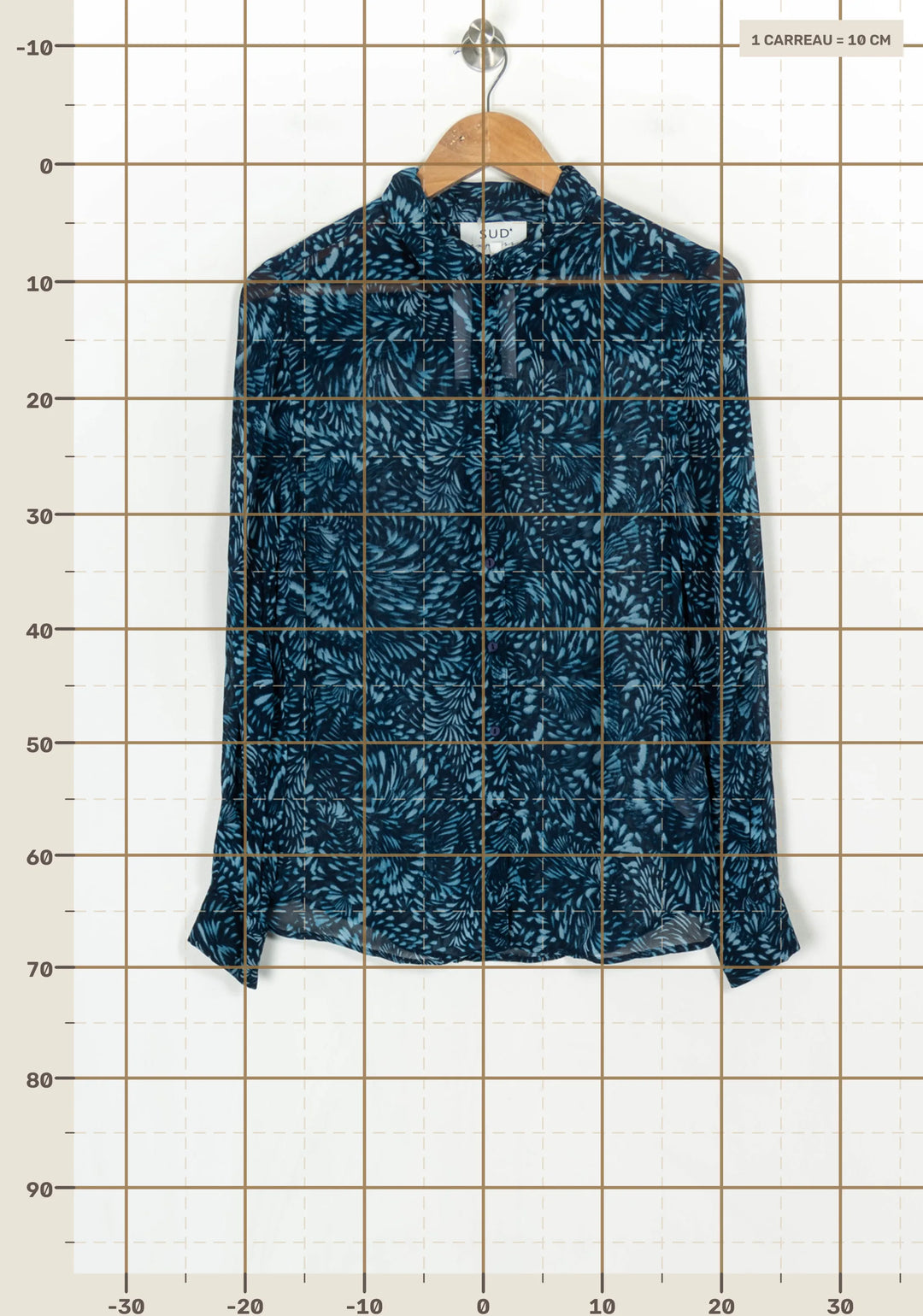 Chemise Bleue et Turquoise - Taille M/38 de la marque Sud express | PARAD124389 - Vendu par Paradigme - Image 4