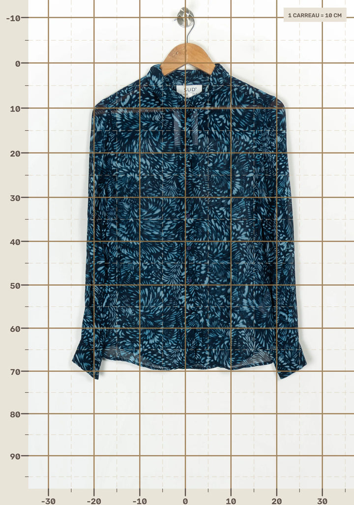 Chemise Bleue et Turquoise - Taille M/38 de la marque Sud express | PARAD124389 - Vendu par Paradigme - Image 4