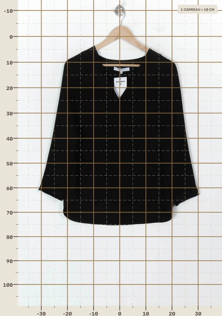 Blouse Cache-Cœur Noire - Taille L/40 de la marque Gerard Darel | PARAD124399 - Vendu par Paradigme - Image 4