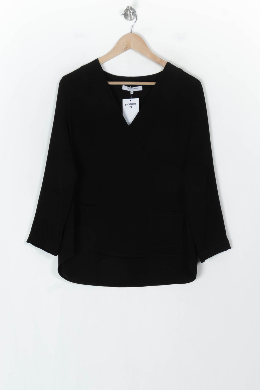 Blouse Cache-Cœur Noire - Taille L/40 de la marque Gerard Darel | PARAD124399 - Vendu par Paradigme - Image 2