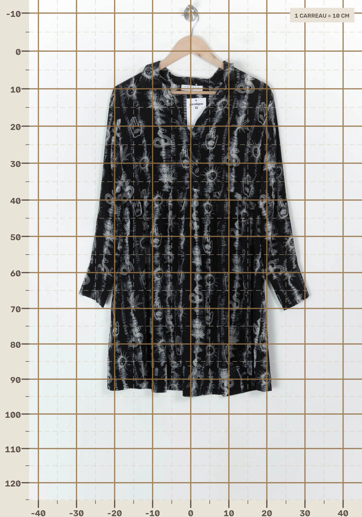 Robe Midi Noire et Blanche - Taille L/40 de la marque Sandro | PARAD124400 - Vendu par Paradigme - Image 4