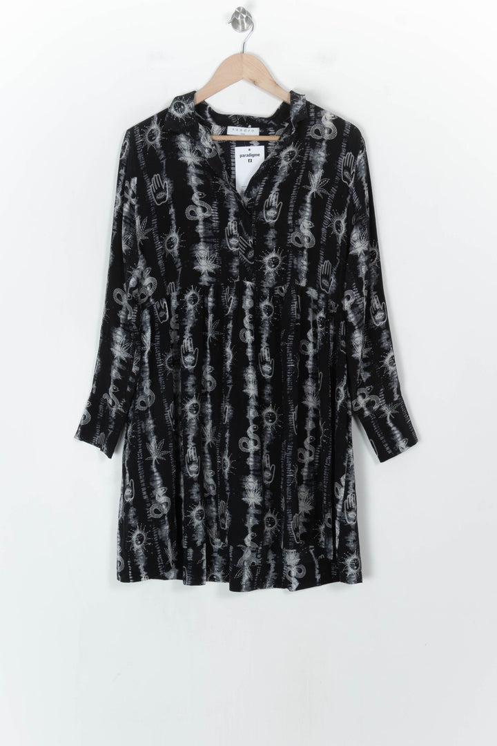 Robe Midi Noire et Blanche - Taille L/40 de la marque Sandro | PARAD124400 - Vendu par Paradigme - Image 2
