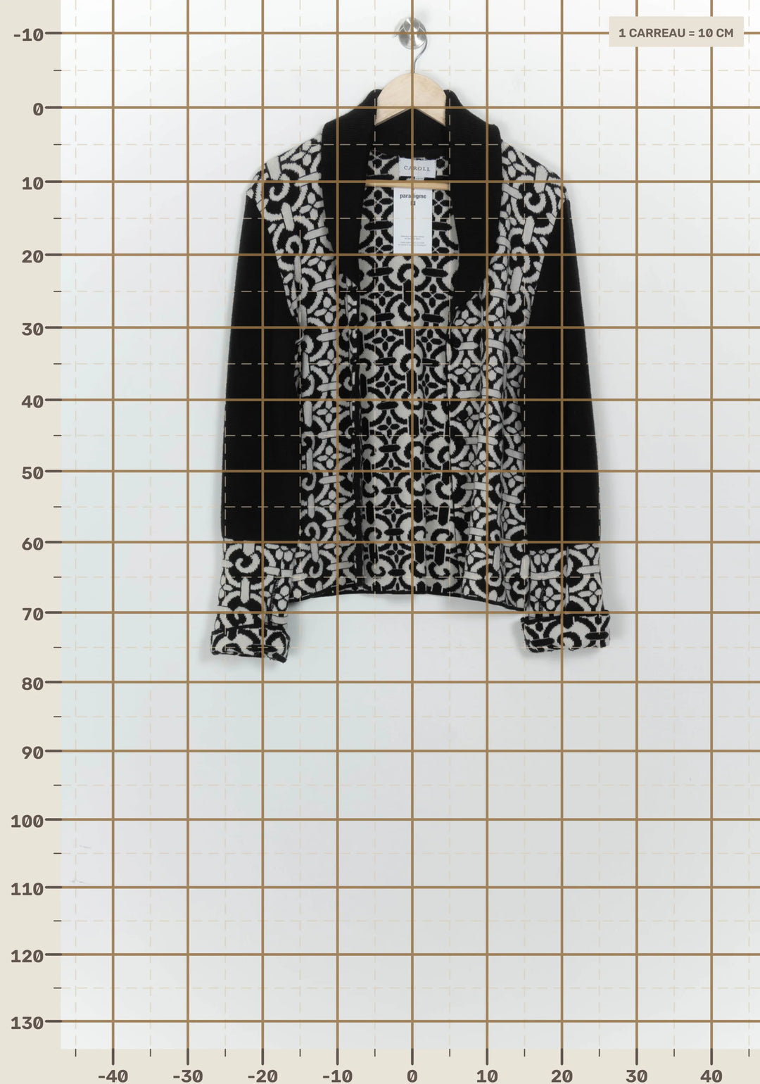 Cardigan Noir et Blanc - Taille M/38 de la marque Caroll | PARAD124401 - Vendu par Paradigme - Image 4