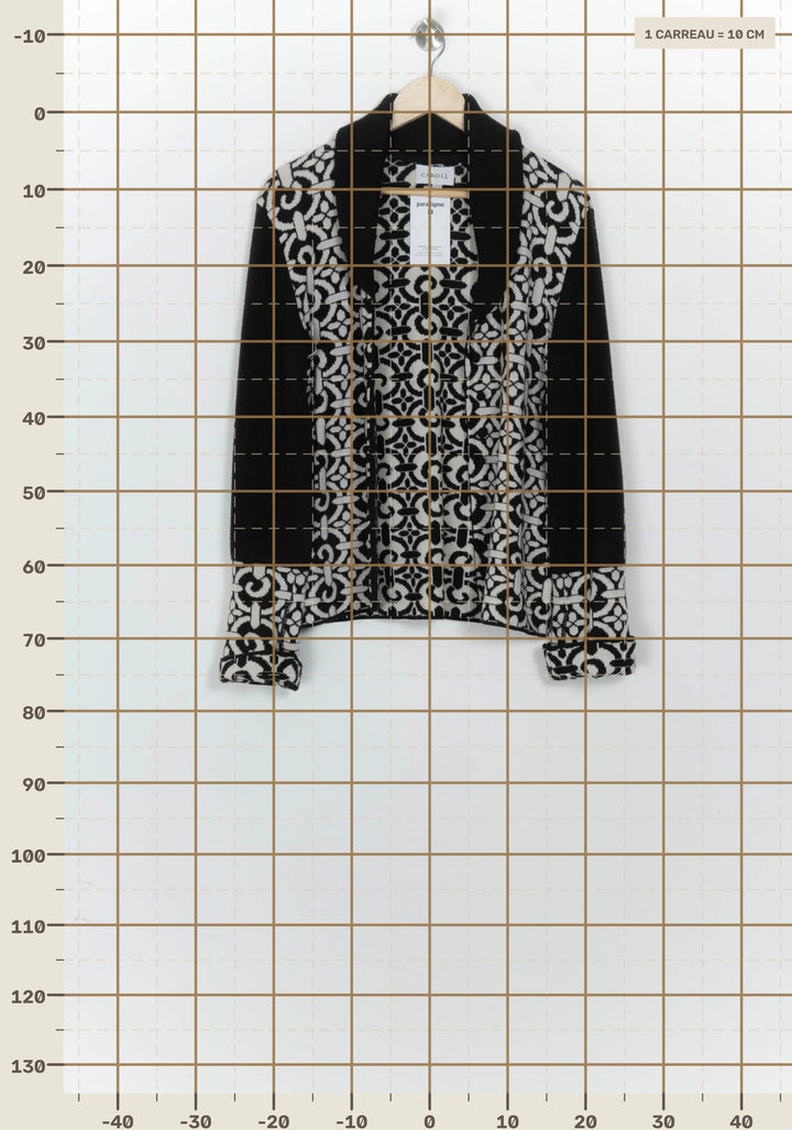 Cardigan Noir et Blanc - Taille M/38 de la marque Caroll | PARAD124401 - Vendu par Paradigme - Image 4