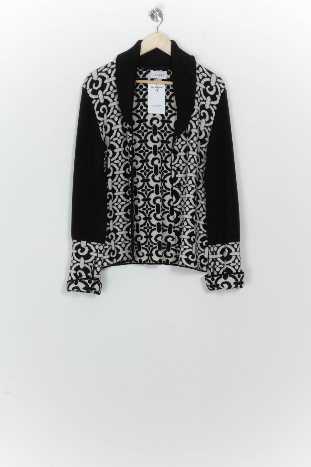 Cardigan Noir et Blanc - Taille M/38 de la marque Caroll | PARAD124401 - Vendu par Paradigme - Image 2