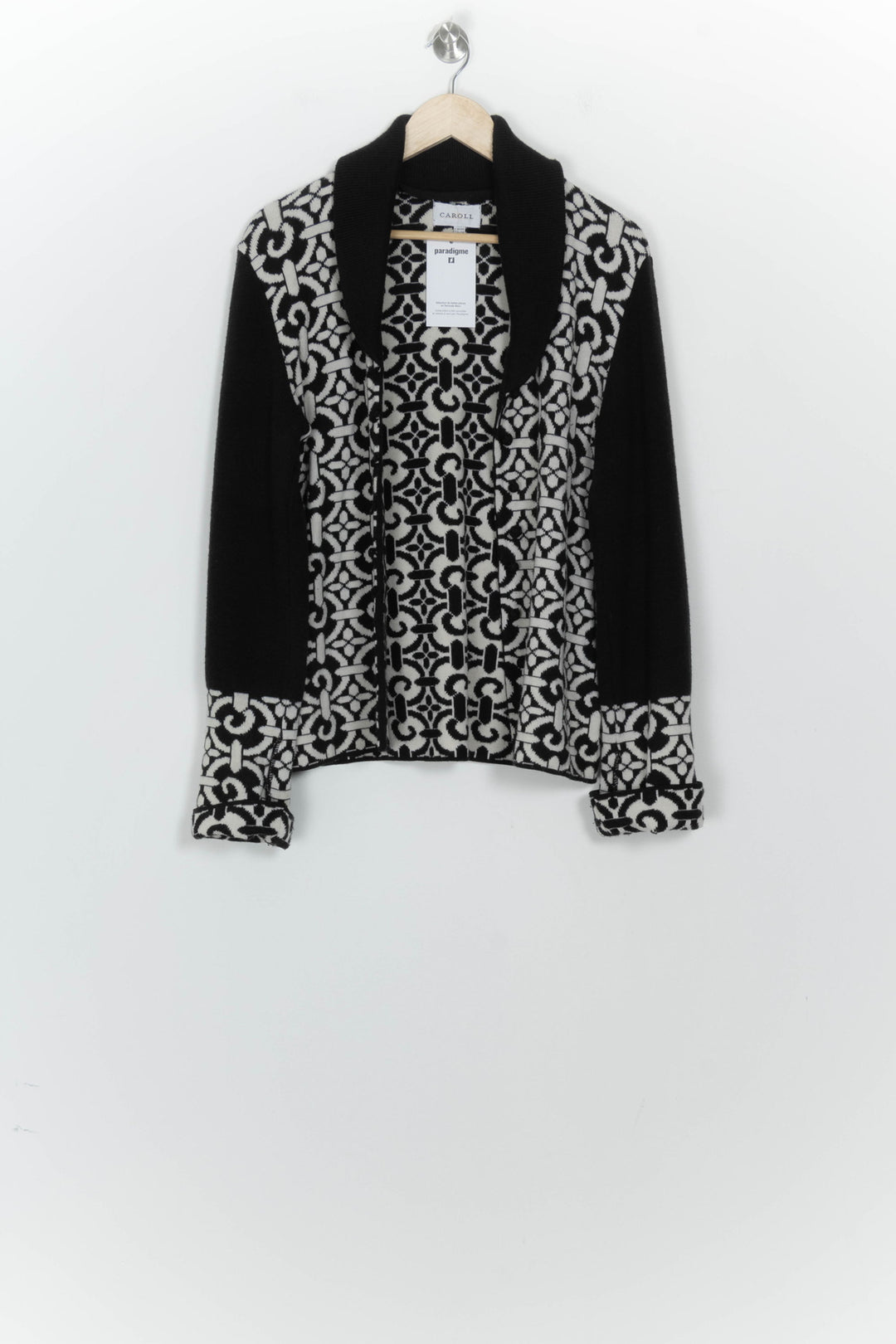 Cardigan Noir et Blanc - Taille M/38 de la marque Caroll | PARAD124401 - Vendu par Paradigme - Image 2