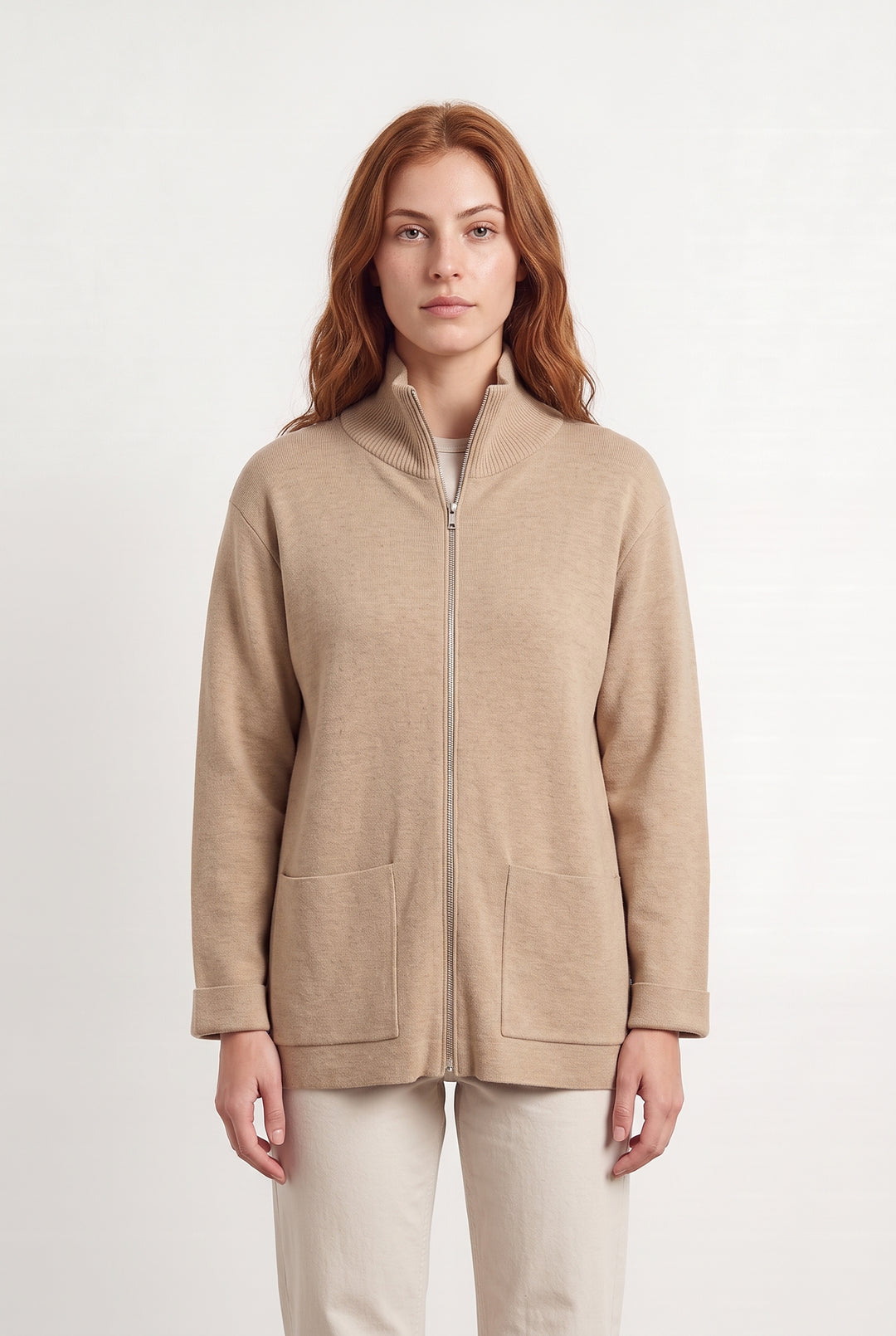 Gilet Zippé Beige - Taille S/36 de la marque ZAPA | PARAD124408 - Vendu par Paradigme - Image 1