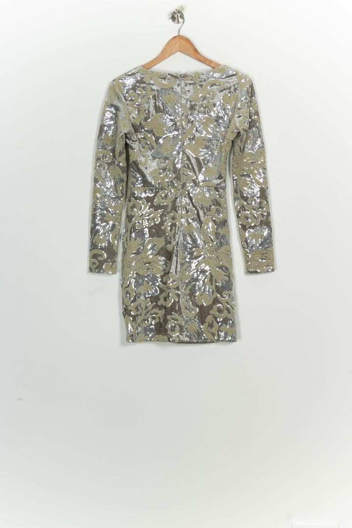 Robe Midi Beige et Argentée - Taille S/36 de la marque Maje | PARAD124411 - Vendu par Paradigme - Image 5
