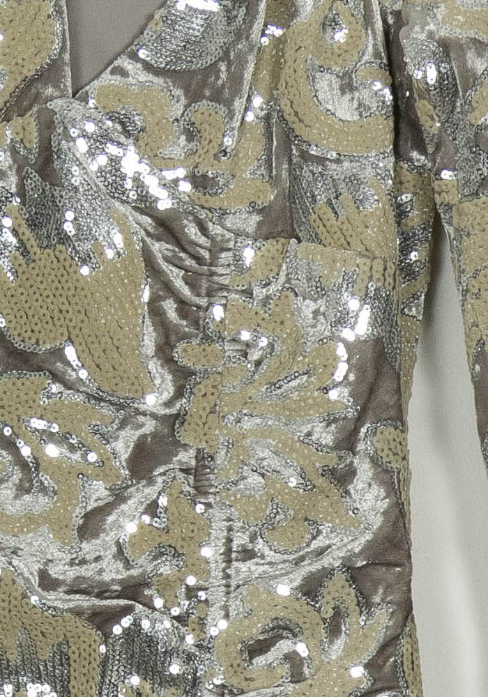 Robe Midi Beige et Argentée - Taille S/36 de la marque Maje | PARAD124411 - Vendu par Paradigme - Image 3