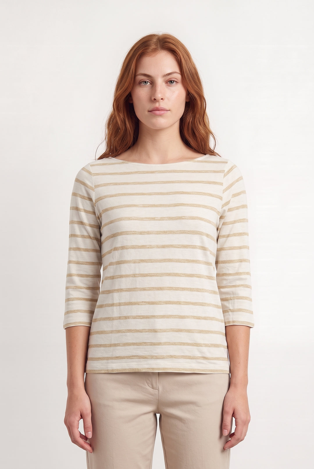 Tee-Shirt Écru et Beige - Taille S/36 de la marque Caroll | PARAD124418 - Vendu par Paradigme - Image 1