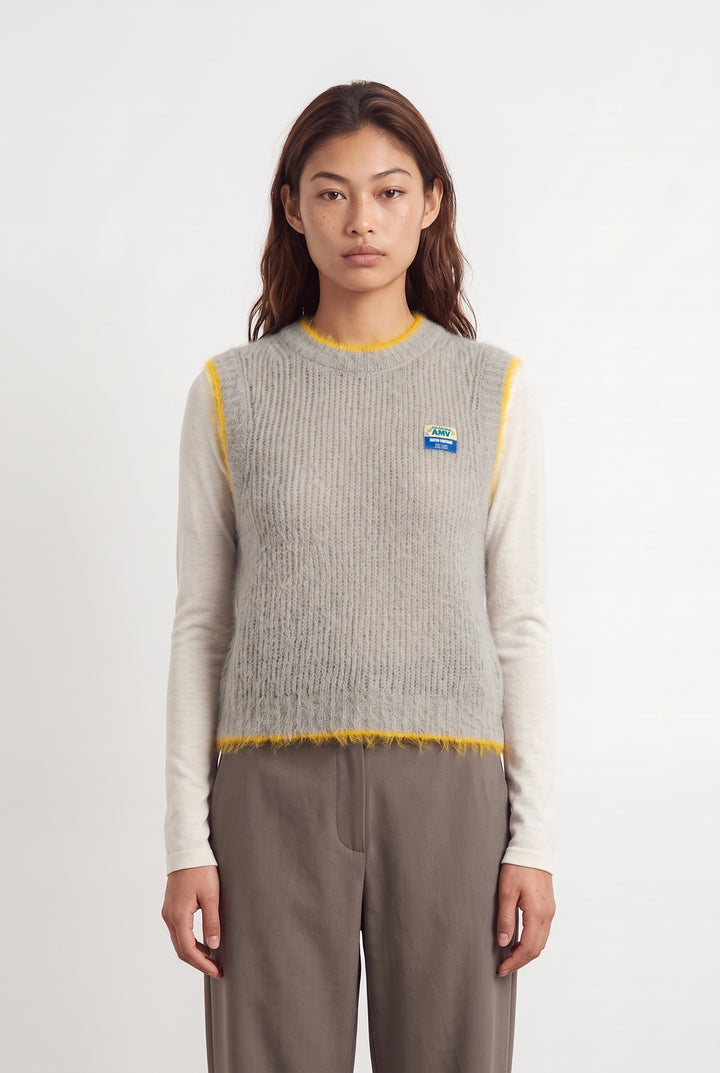 Pull Sans Manches Gris - Taille S/36 de la marque American Vintage | PARAD124427 - Vendu par Paradigme - Image 1