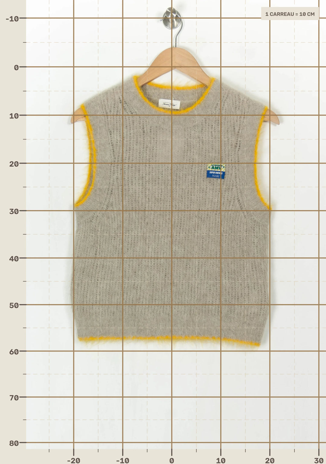 Pull Sans Manches Gris - Taille S/36 de la marque American Vintage | PARAD124427 - Vendu par Paradigme - Image 4