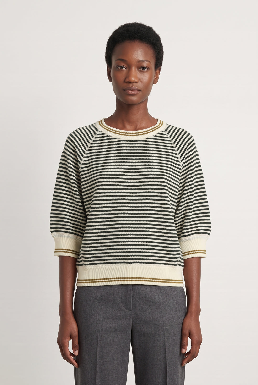 Pull Rayé Vert et Écru - Taille S/36 de la marque Bellerose | PARAD124430 - Vendu par Paradigme - Image 1