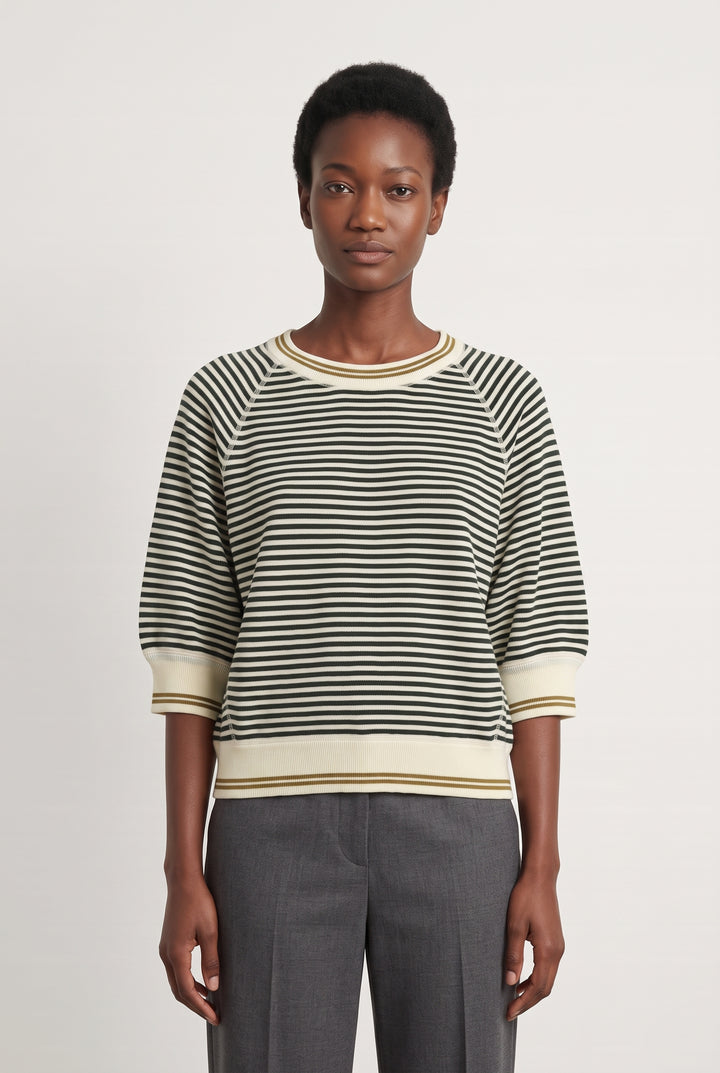Pull Rayé Vert et Écru - Taille S/36 de la marque Bellerose | PARAD124430 - Vendu par Paradigme - Image 1