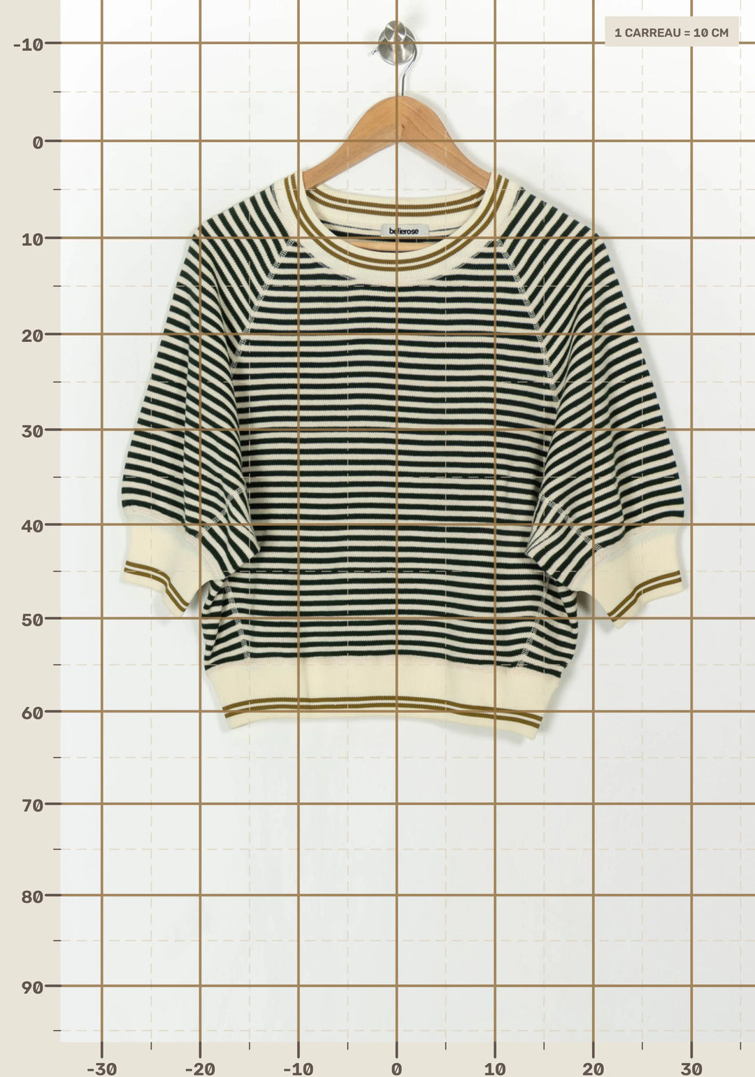 Pull Rayé Vert et Écru - Taille S/36 de la marque Bellerose | PARAD124430 - Vendu par Paradigme - Image 4