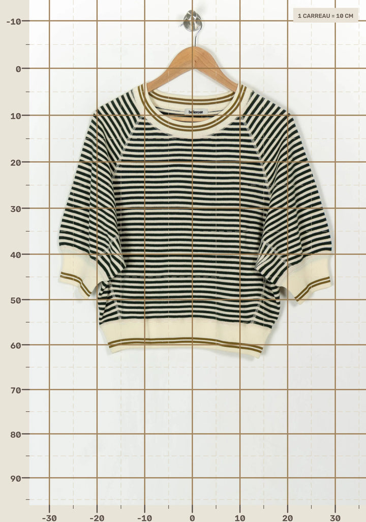Pull Rayé Vert et Écru - Taille S/36 de la marque Bellerose | PARAD124430 - Vendu par Paradigme - Image 4