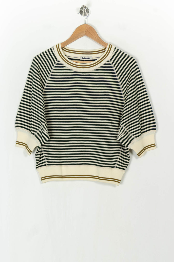 Pull Rayé Vert et Écru - Taille S/36 de la marque Bellerose | PARAD124430 - Vendu par Paradigme - Image 2