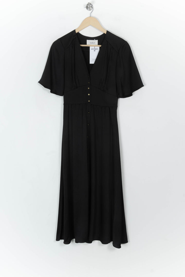 Robe Midi Noire - Taille XS/34 de la marque ba&amp;sh | PARAD124435 - Vendu par Paradigme - Image 2