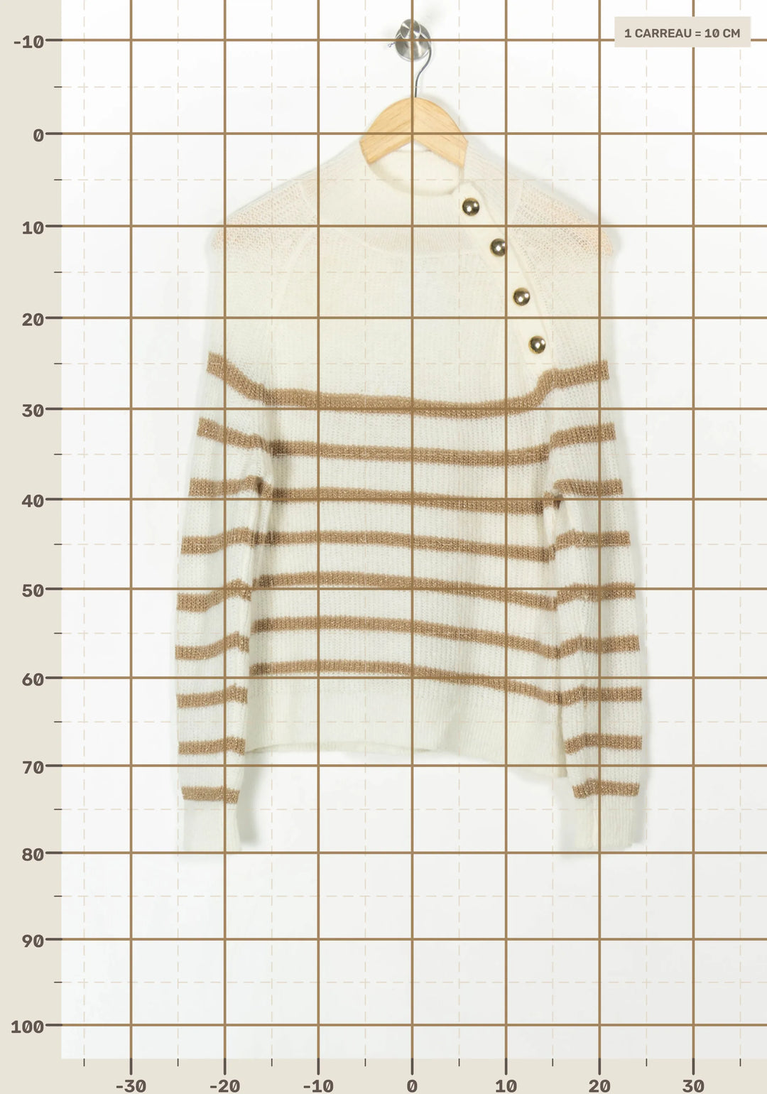 Pull Écru et Marron - Taille XS/34 de la marque Sézane | PARAD124436 - Vendu par Paradigme - Image 4