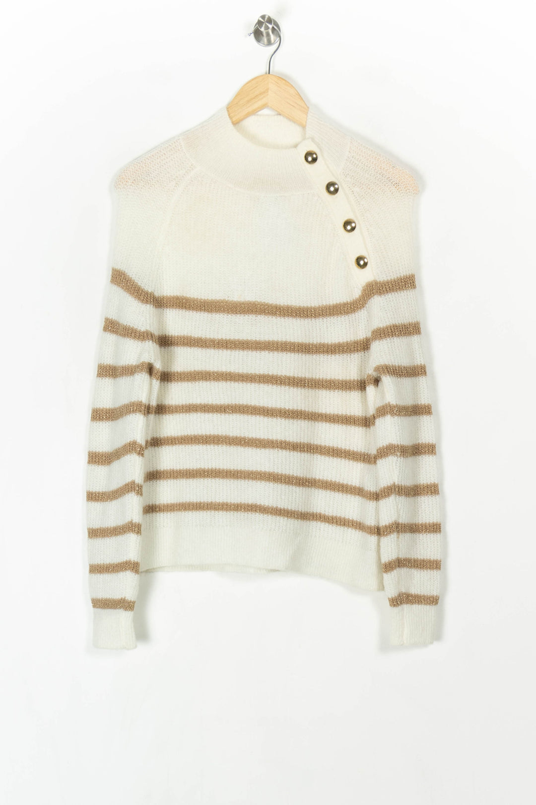 Pull Écru et Marron - Taille XS/34 de la marque Sézane | PARAD124436 - Vendu par Paradigme - Image 2