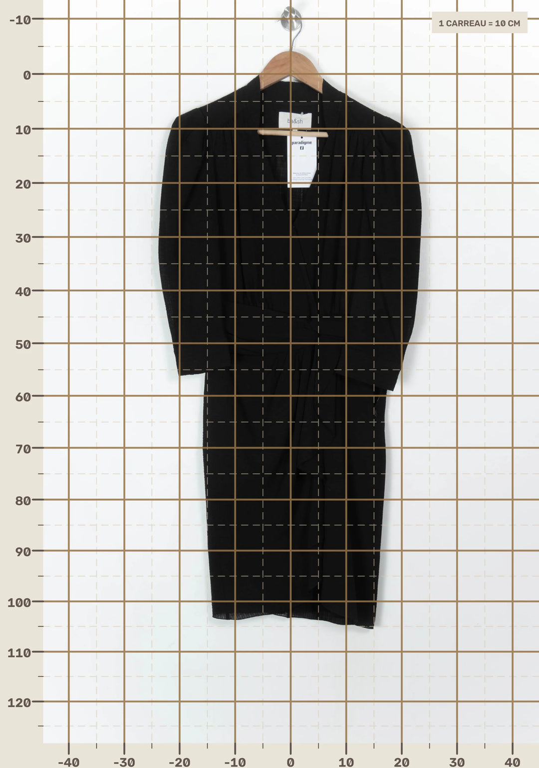 Robe Midi Noire - Taille M/38 de la marque ba&amp;sh | PARAD124438 - Vendu par Paradigme - Image 4