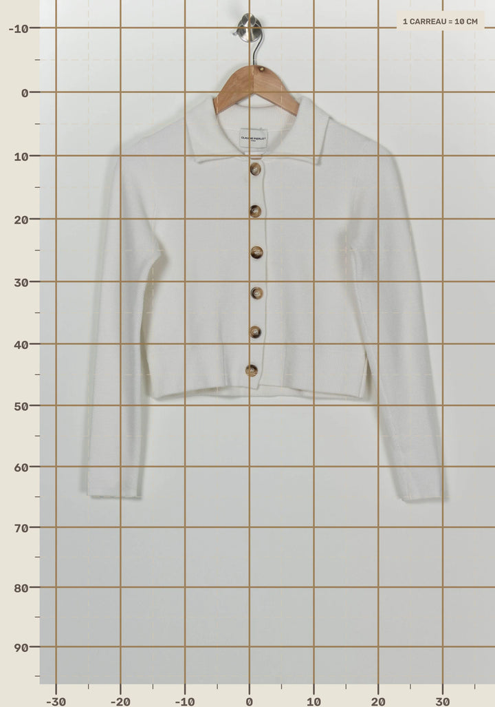 Veste En Maille Blanche - Taille XS/34 de la marque Claudie Pierlot | PARAD124442 - Vendu par Paradigme - Image 4