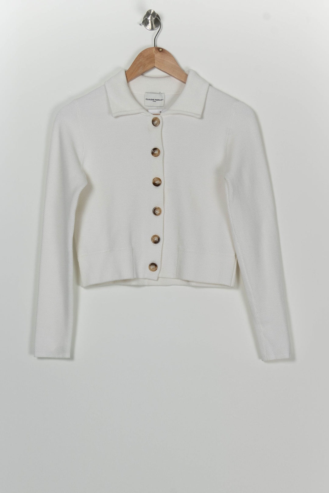 Veste En Maille Blanche - Taille XS/34 de la marque Claudie Pierlot | PARAD124442 - Vendu par Paradigme - Image 2