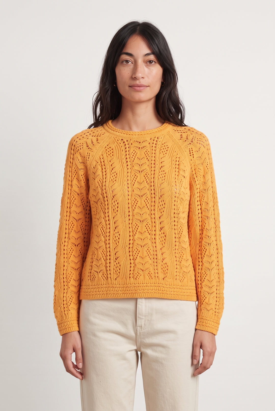 Pull Ajouré Orange - Taille M/38 de la marque Sézane | PARAD124444 - Vendu par Paradigme - Image 1