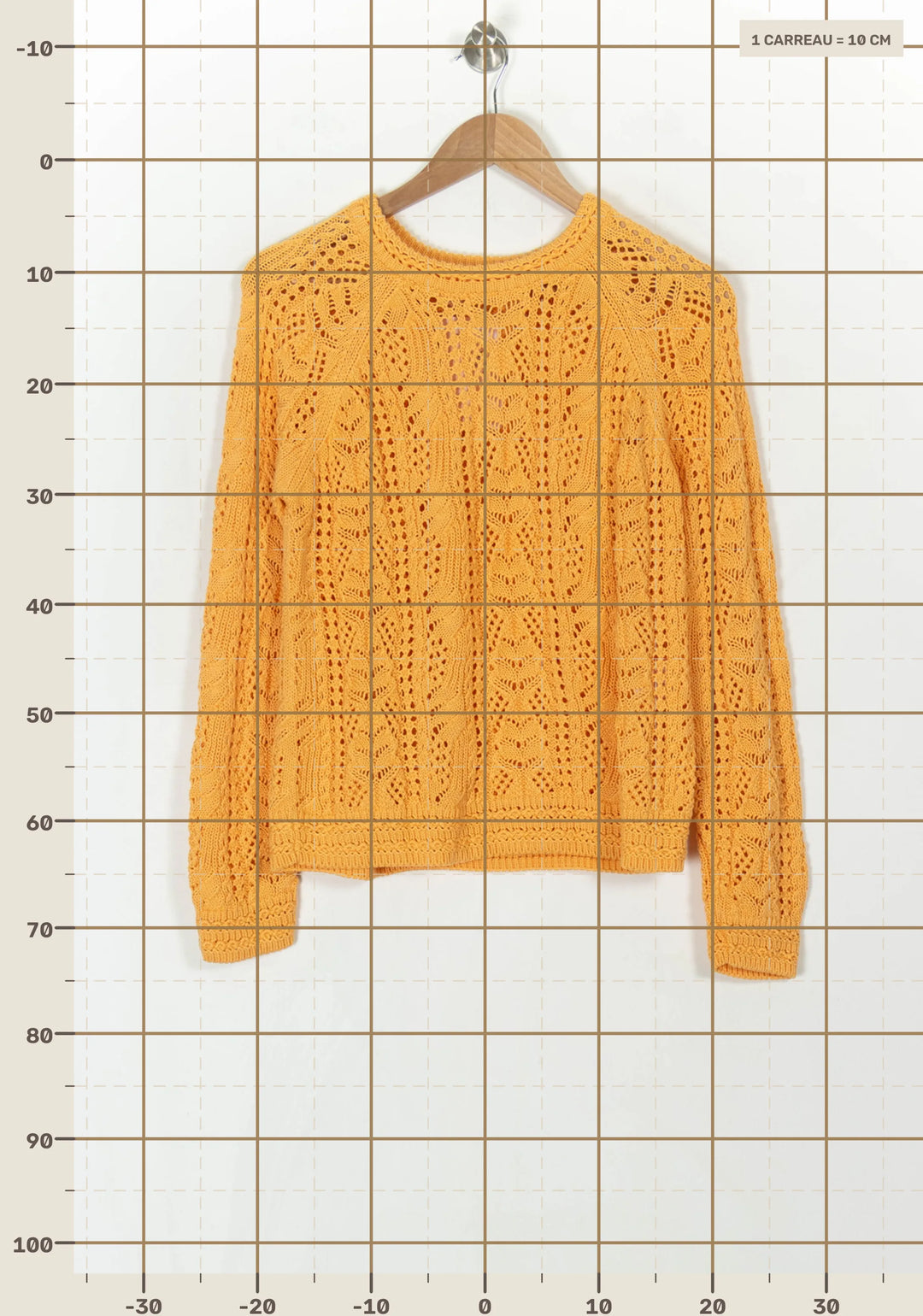Pull Ajouré Orange - Taille M/38 de la marque Sézane | PARAD124444 - Vendu par Paradigme - Image 4
