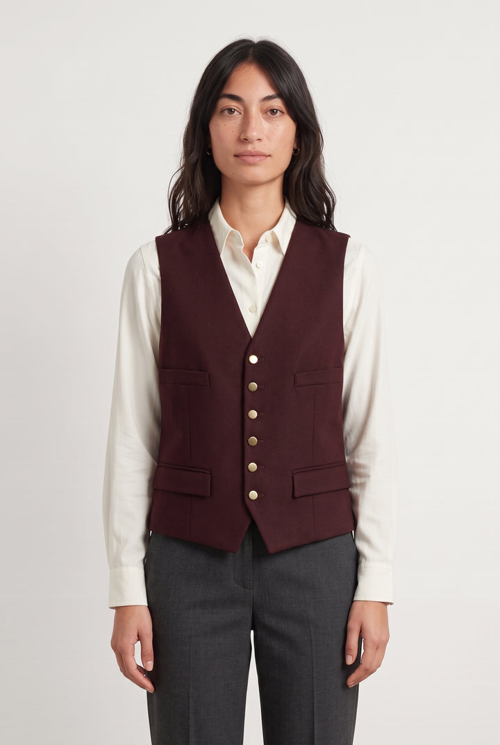 Gilet De Tailleur Bordeaux - Taille M/38 de la marque The Kooples | PARAD124446 - Vendu par Paradigme - Image 1