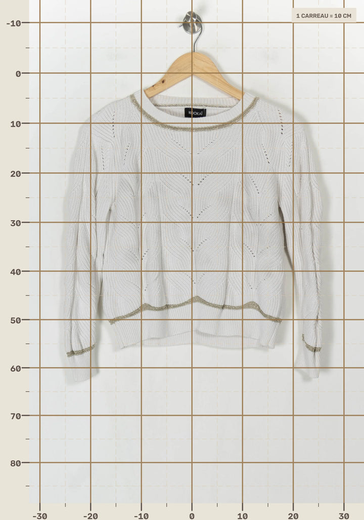 Pull Blanc - Taille S/36 de la marque Kookai | PARAD124449 - Vendu par Paradigme - Image 4