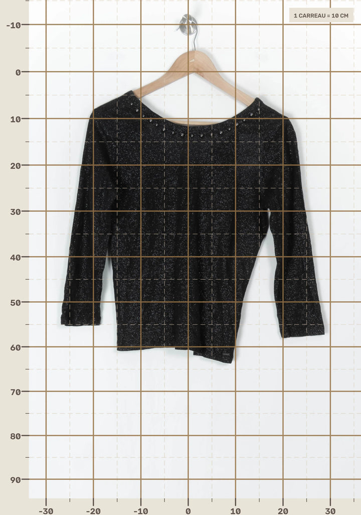 Pull Noir - Taille M/38 de la marque IKKS | PARAD124451 - Vendu par Paradigme - Image 4