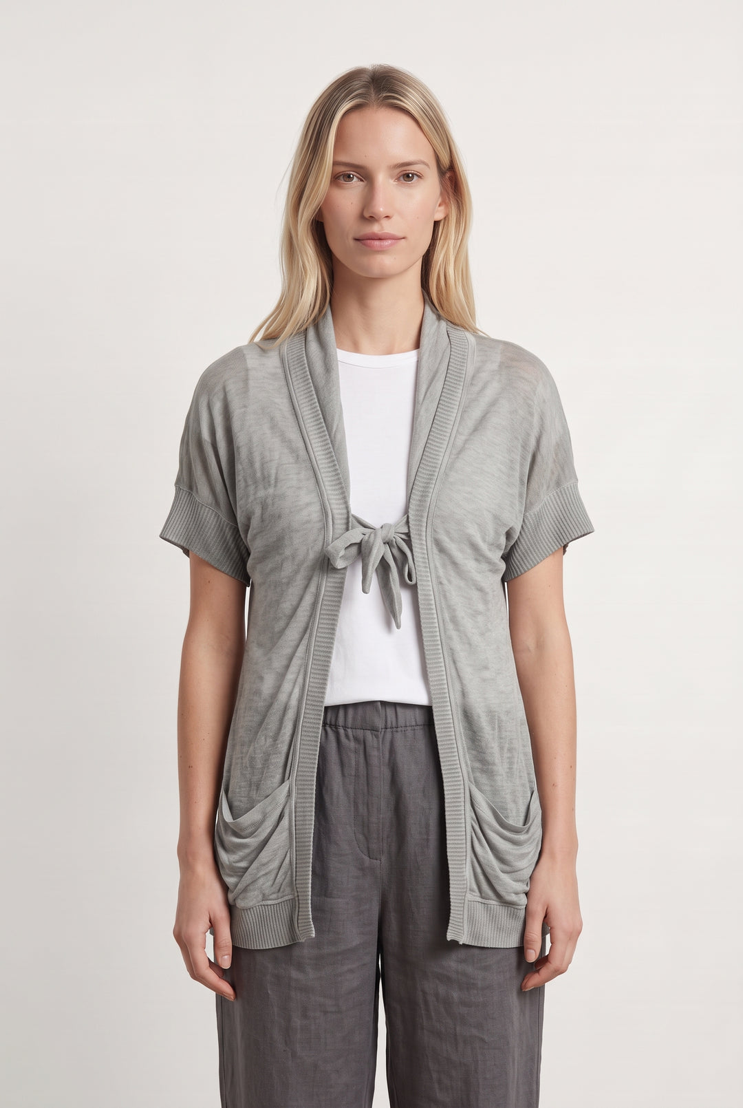 Gilet Long Gris - Taille S/36 de la marque La Fée Maraboutée | PARAD124454 - Vendu par Paradigme - Image 1