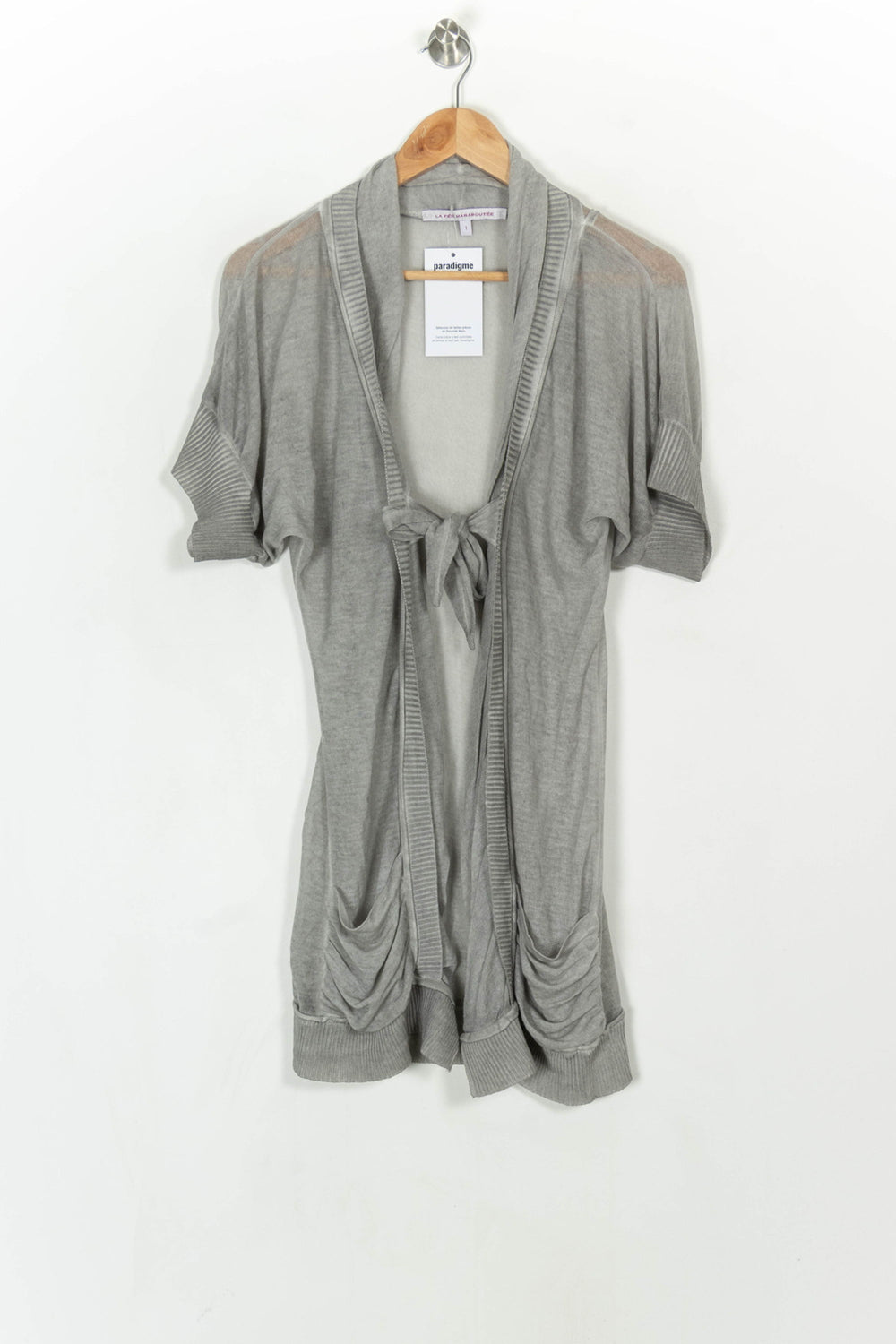 Gilet Long Gris - Taille S/36 de la marque La Fée Maraboutée | PARAD124454 - Vendu par Paradigme - Image 2