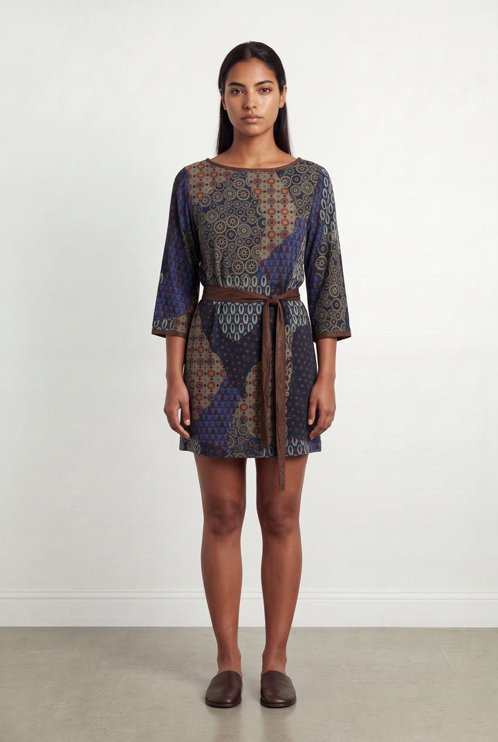 Robe Bleue et Marron - Taille L/40 de la marque La Fée Maraboutée | PARAD124457 - Vendu par Paradigme - Image 1