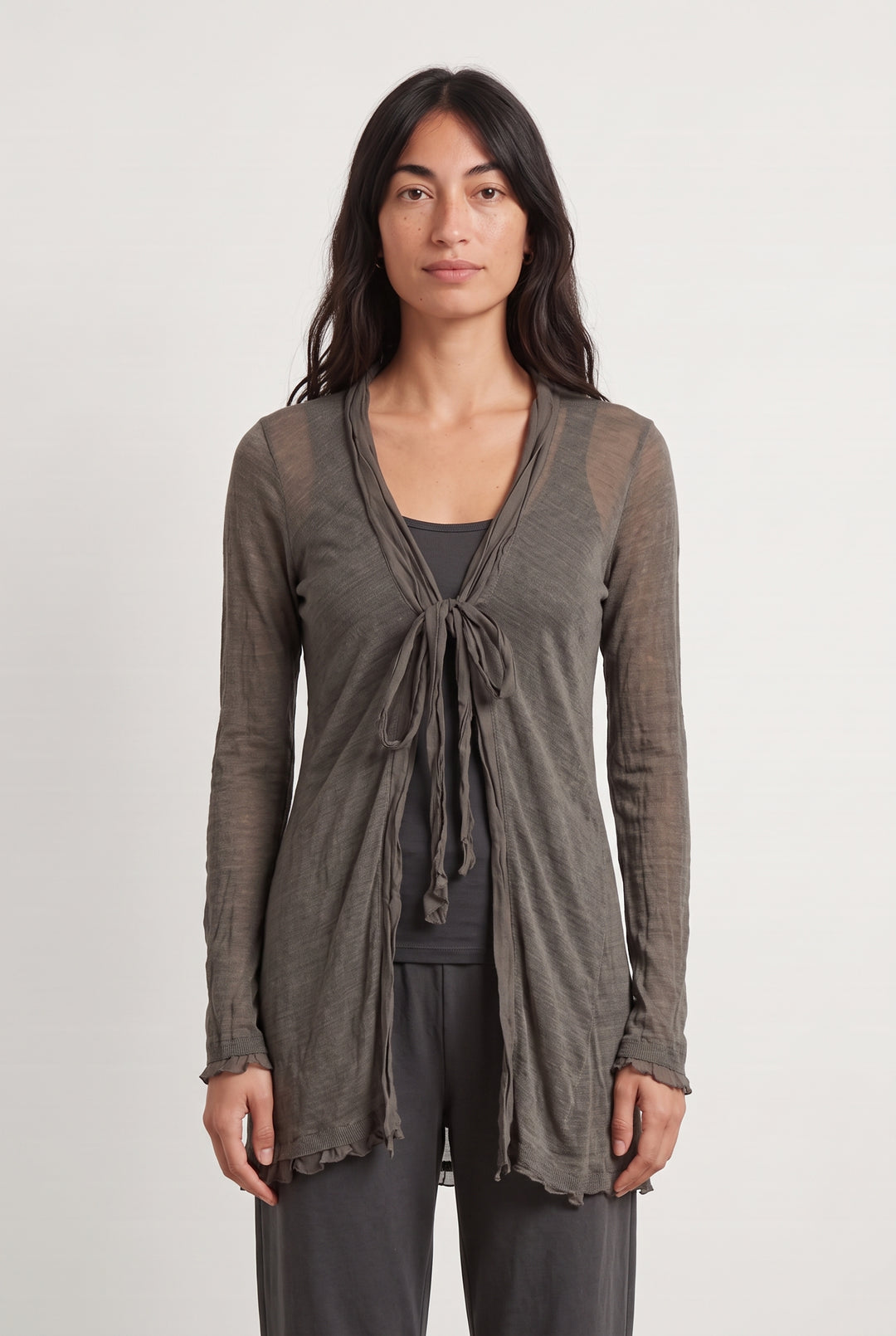 Gilet Long Gris - Taille S/36 de la marque La Fée Maraboutée | PARAD124458 - Vendu par Paradigme - Image 1