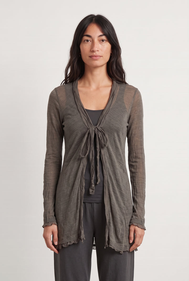 Gilet Long Gris - Taille S/36 de la marque La Fée Maraboutée | PARAD124458 - Vendu par Paradigme - Image 1