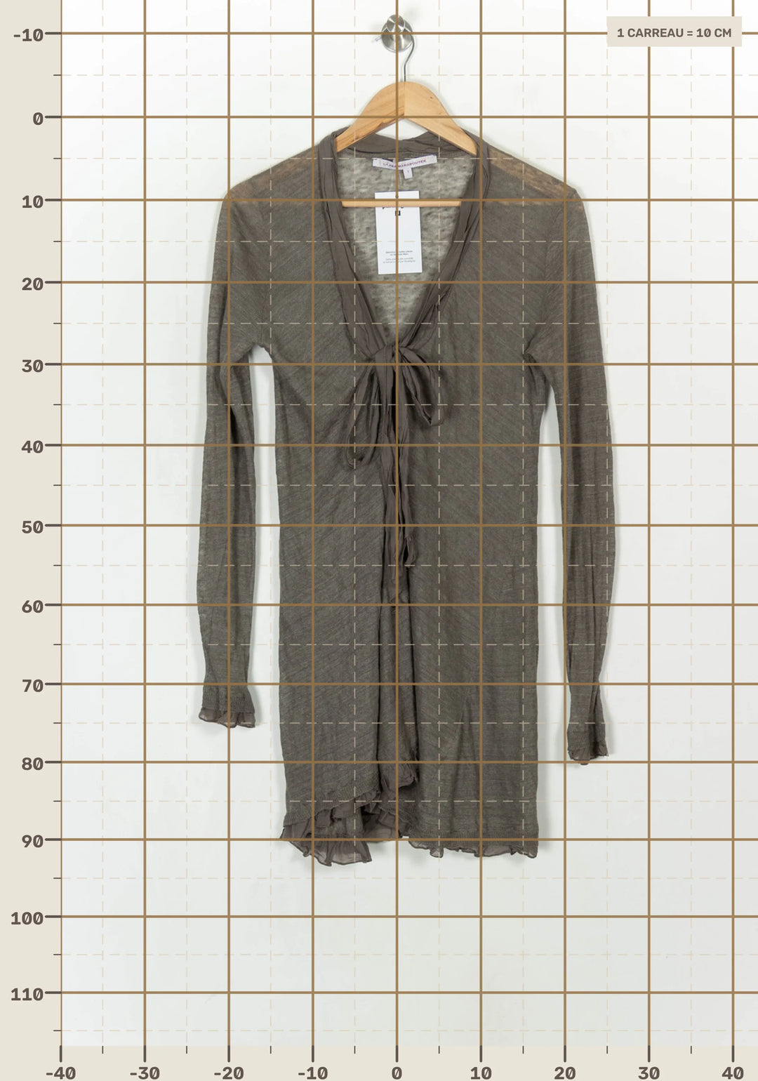 Gilet Long Gris - Taille S/36 de la marque La Fée Maraboutée | PARAD124458 - Vendu par Paradigme - Image 4