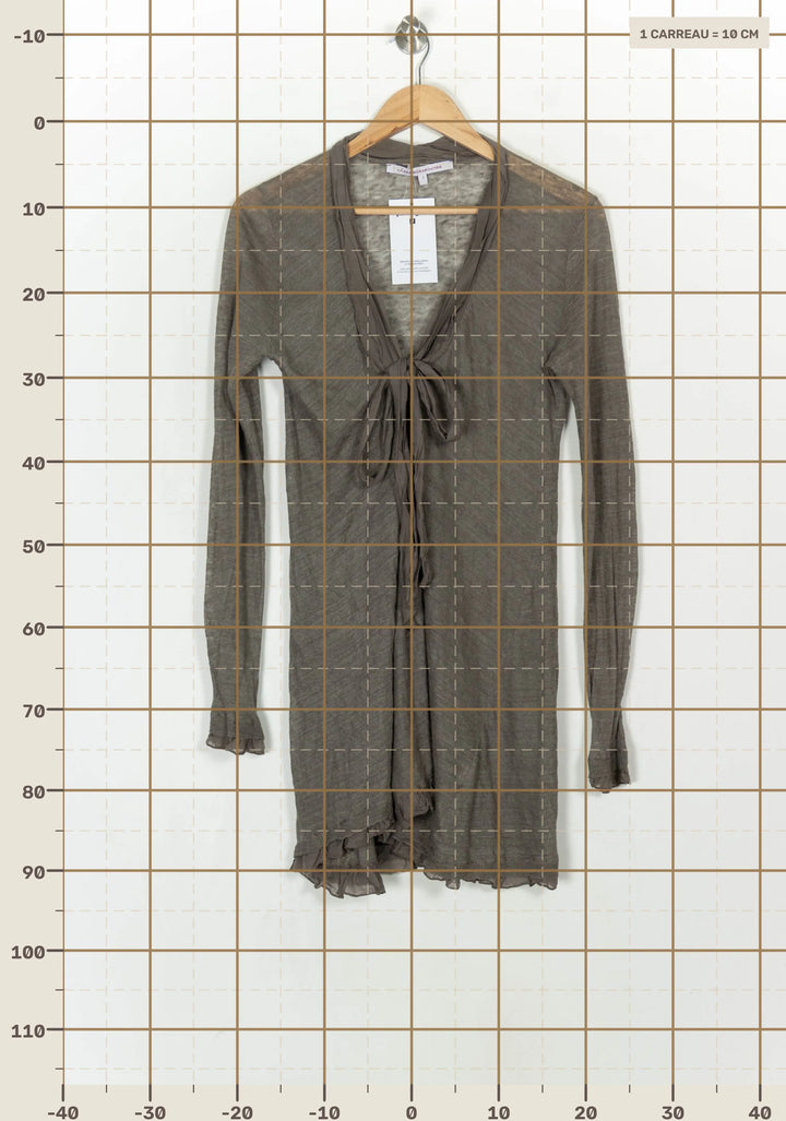 Gilet Long Gris - Taille S/36 de la marque La Fée Maraboutée | PARAD124458 - Vendu par Paradigme - Image 4