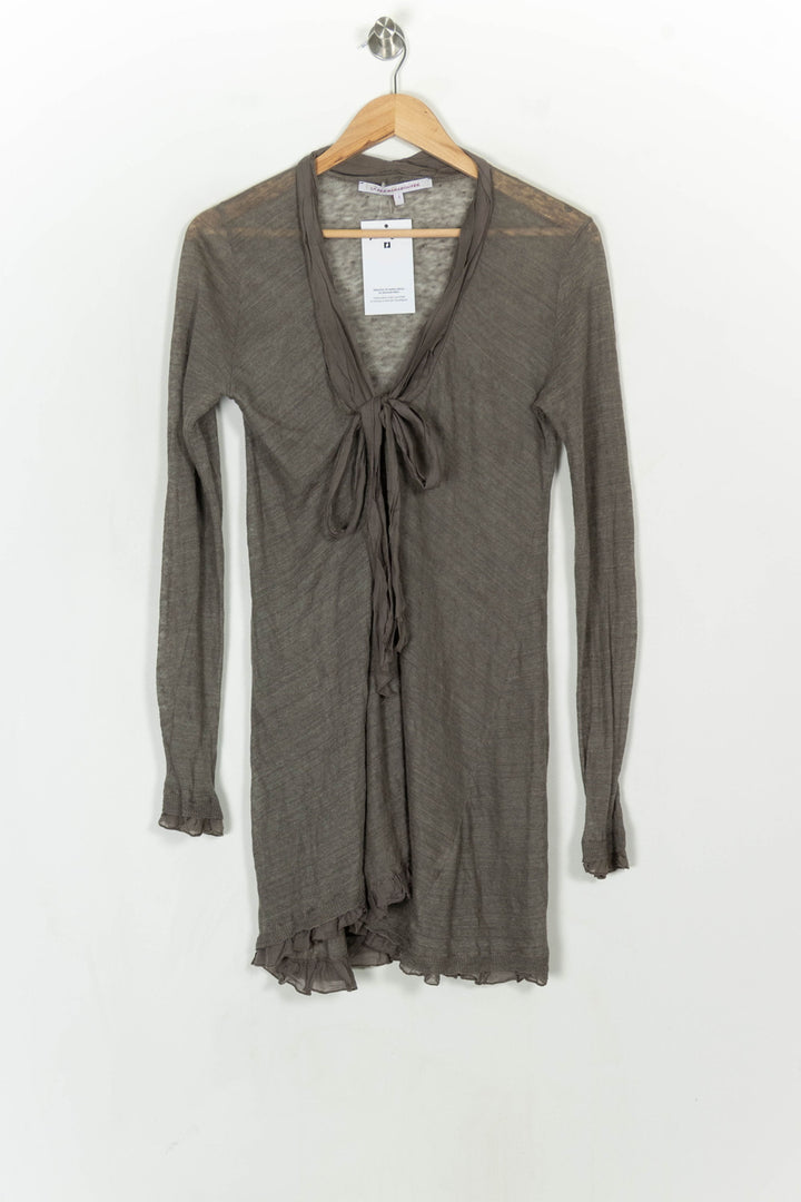 Gilet Long Gris - Taille S/36 de la marque La Fée Maraboutée | PARAD124458 - Vendu par Paradigme - Image 2