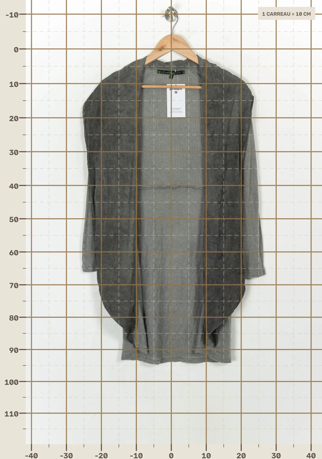 Gilet Long Gris - Taille S/36 de la marque La Fée Maraboutée | PARAD124461 - Vendu par Paradigme - Image 4