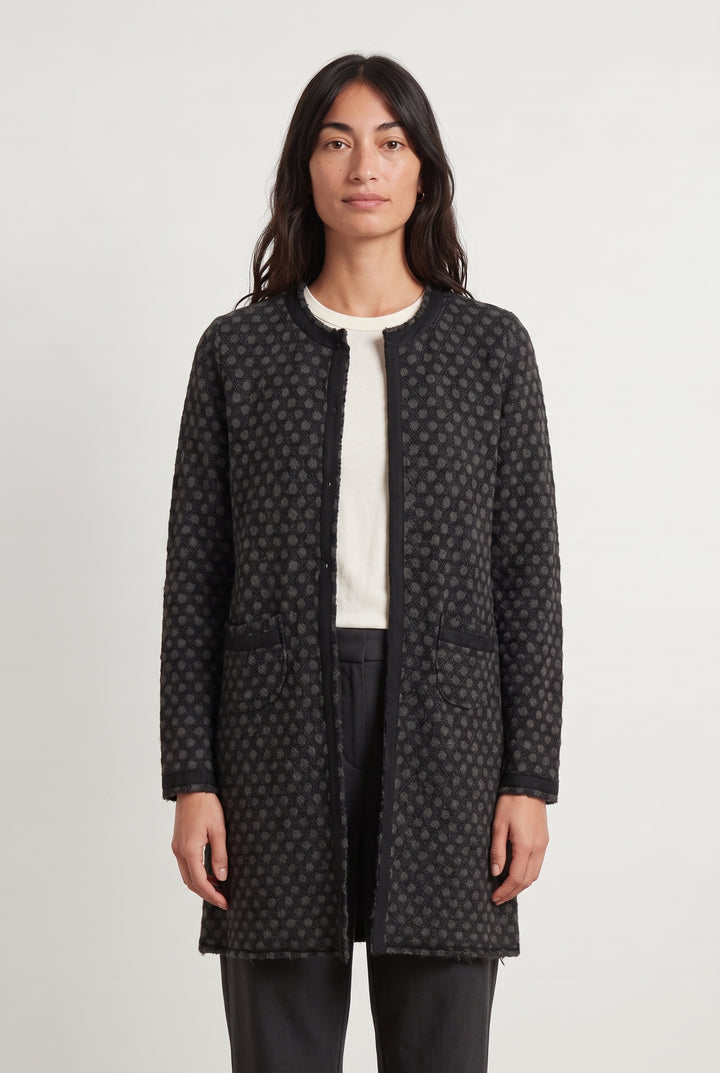 Gilet Long Gris et Noir - Taille S/36 de la marque La Fée Maraboutée | PARAD124462 - Vendu par Paradigme - Image 1