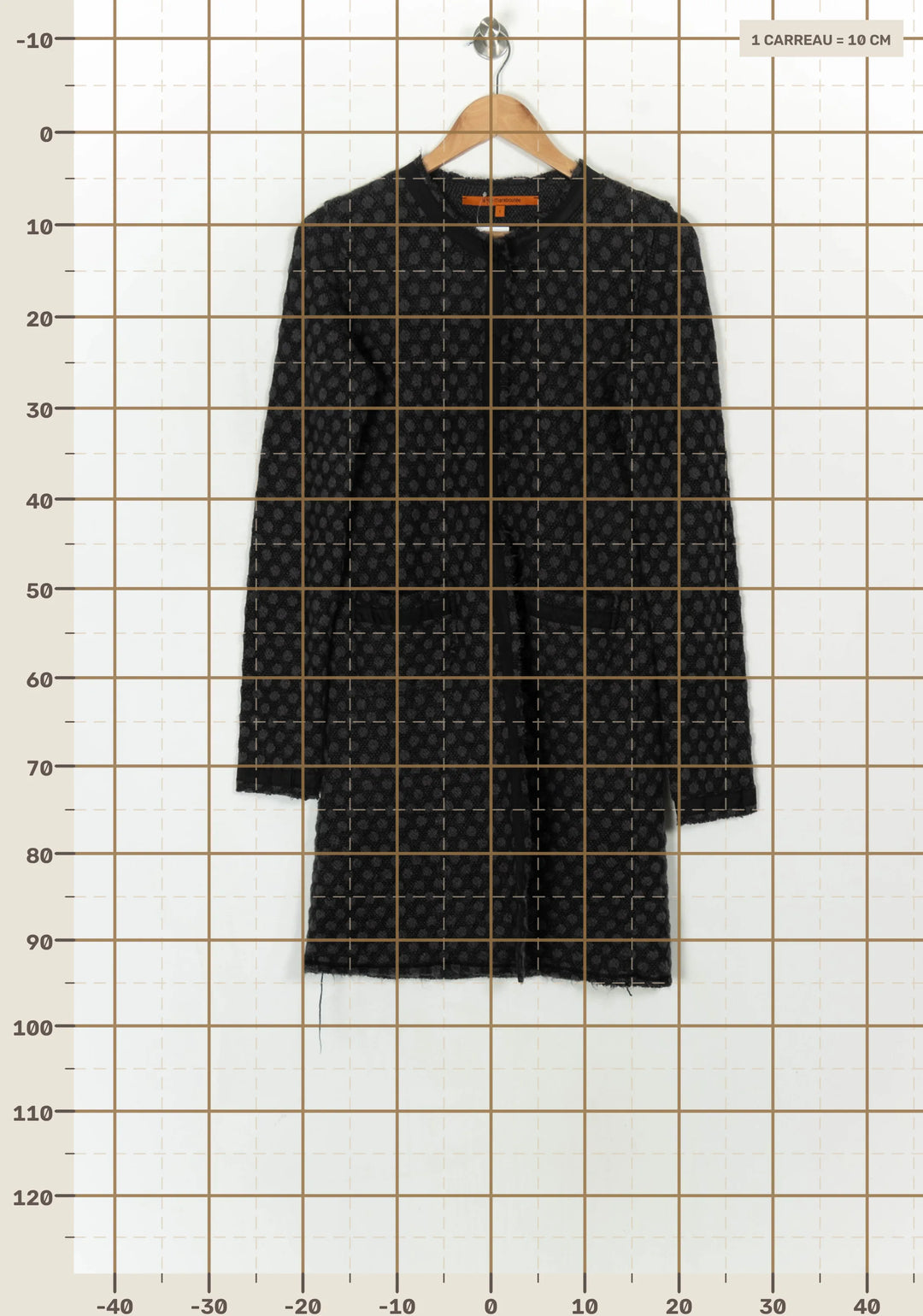 Gilet Long Gris et Noir - Taille S/36 de la marque La Fée Maraboutée | PARAD124462 - Vendu par Paradigme - Image 4
