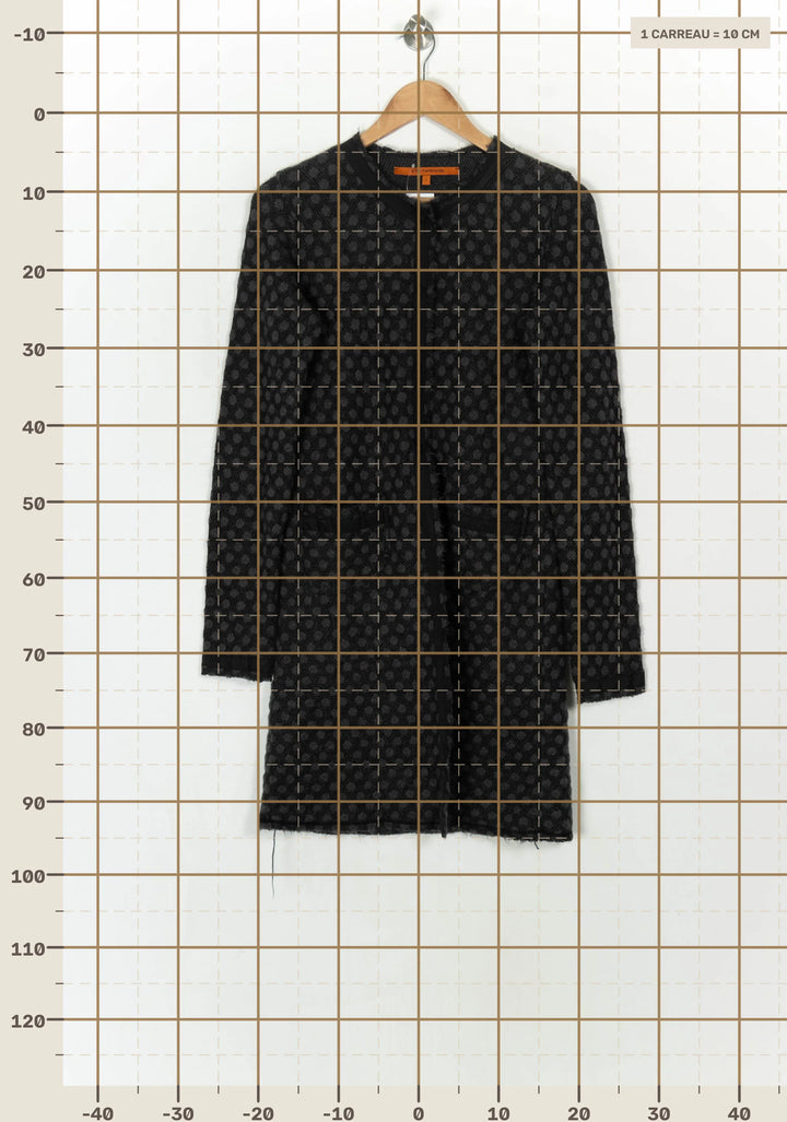 Gilet Long Gris et Noir - Taille S/36 de la marque La Fée Maraboutée | PARAD124462 - Vendu par Paradigme - Image 4