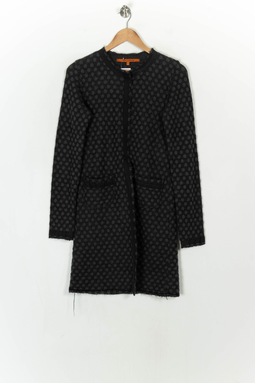Gilet Long Gris et Noir - Taille S/36 de la marque La Fée Maraboutée | PARAD124462 - Vendu par Paradigme - Image 2
