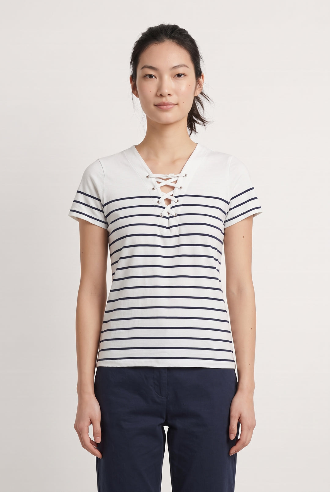 Tee-Shirt Blanc et Bleu - Taille XS/34 de la marque Comptoir des Cotonniers | PARAD124471 - Vendu par Paradigme - Image 1