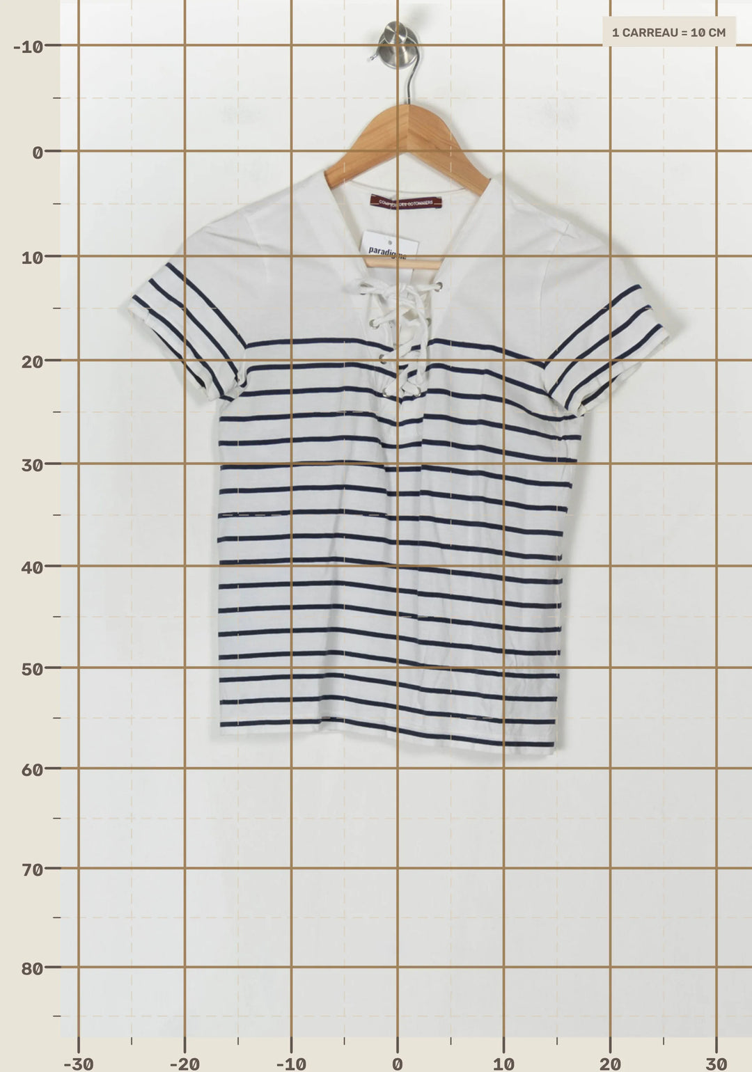 Tee-Shirt Blanc et Bleu - Taille XS/34 de la marque Comptoir des Cotonniers | PARAD124471 - Vendu par Paradigme - Image 4